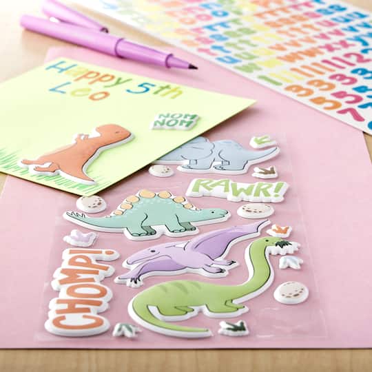 12 Pack: Dino Puffy Stickers by Recollections™